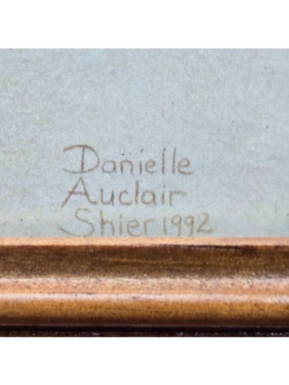 1992"Lone Wolf Shield" Spirit Print Danielle Auclair Shier in Wood w/Glass Frame - Picture 5 of 5